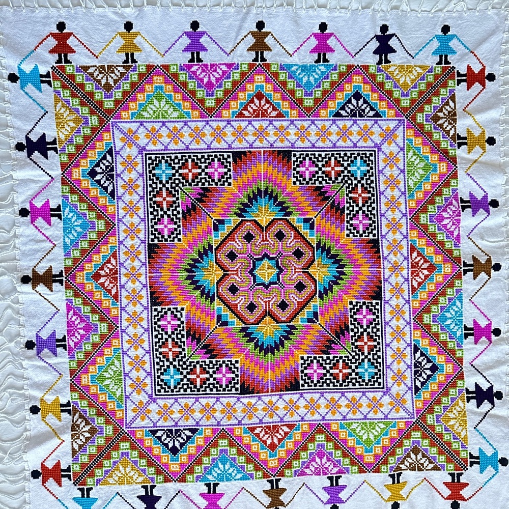 Multicolor Hand made Throw Geometric Design - Picture 2 of 7